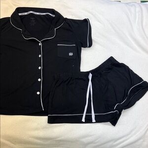 Born Black and White Trim Pajama Set